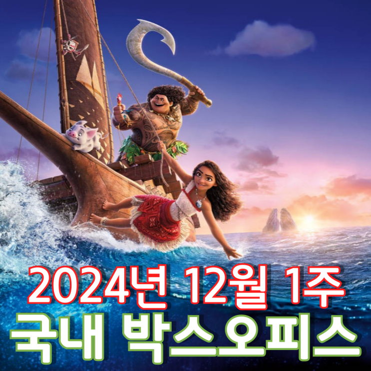  [12월 1주 국내 박스오피스] 소방관의 공세에도 2주 연속 1위를 지킨 모아나