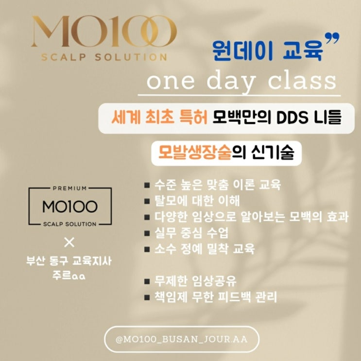  ️탈모? 모발생장술 원데이 교육️범일동 주르 에스테틱