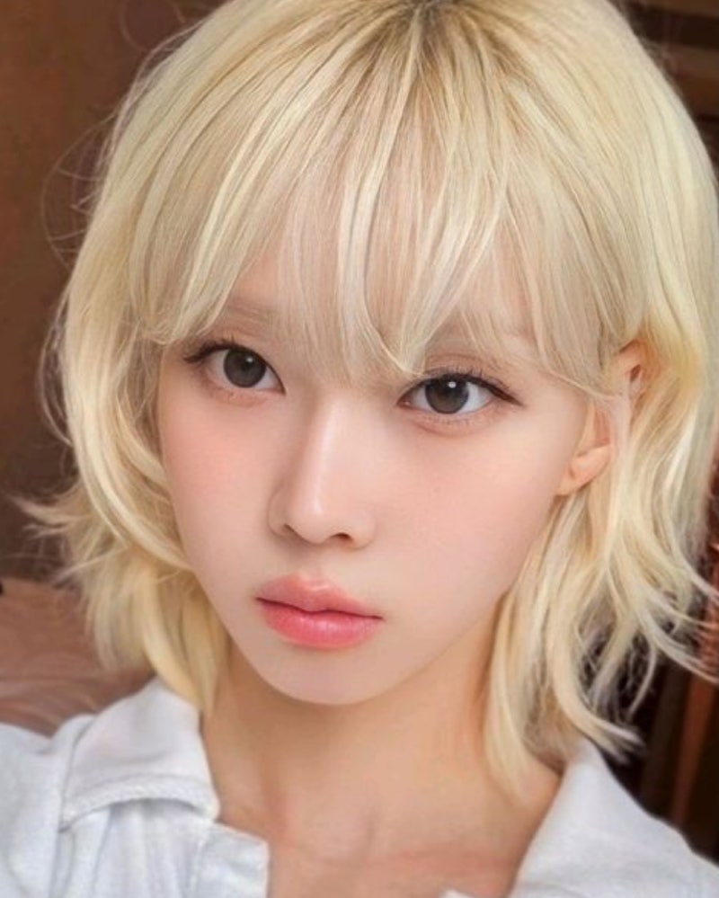 에스파 윈터 숏컷 , 단발 허쉬컷에 백금발까지 ?? 커트 만으로도 너무 이쁘잖아요.. 강남역 미....
