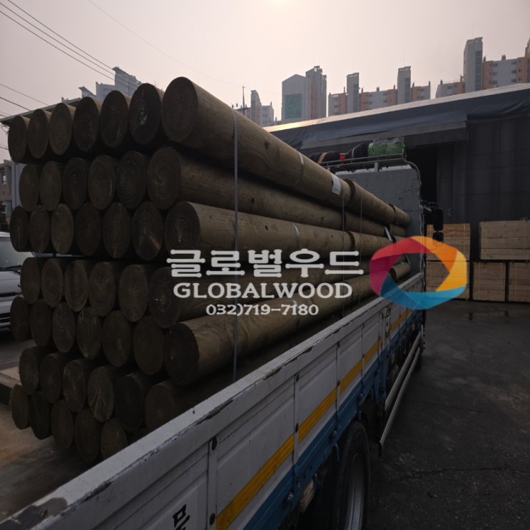  [글로벌우드][제품출고]_낙엽송_원형가공