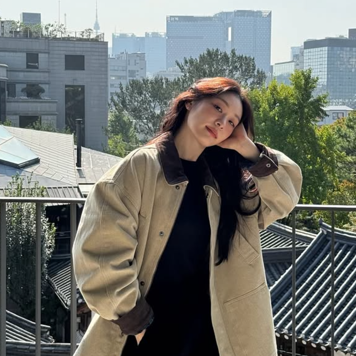  리즈갱신 김연아 르세지엠 코듀로이 자켓 코디