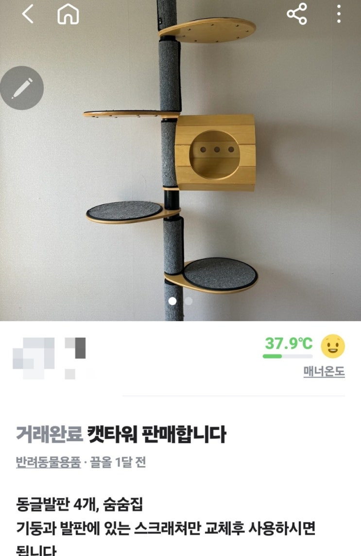  모든펫 캣폴 당근마켓에서 중고 구입한 후기