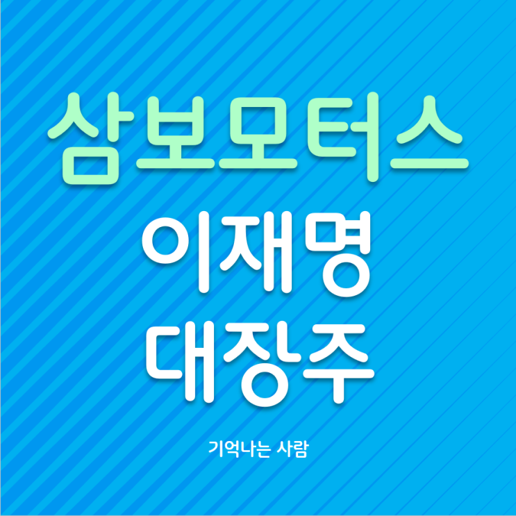  삼보모터스 이재명 대장주 가능성