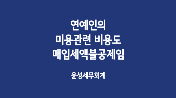  연예인 미용관련 비용도 매입세액 불공제임