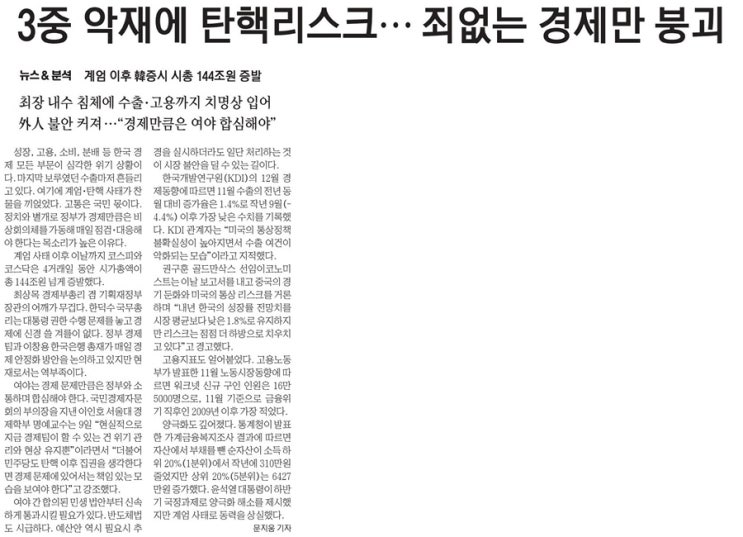  늦지만 여유있게 보는 경제 뉴스(12월10일)