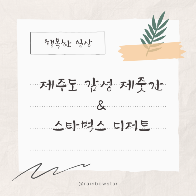  제줏간 제주도 감성 맛있는 삼겹살 추천, 후회 없는 스타벅스 디저트 즐기기