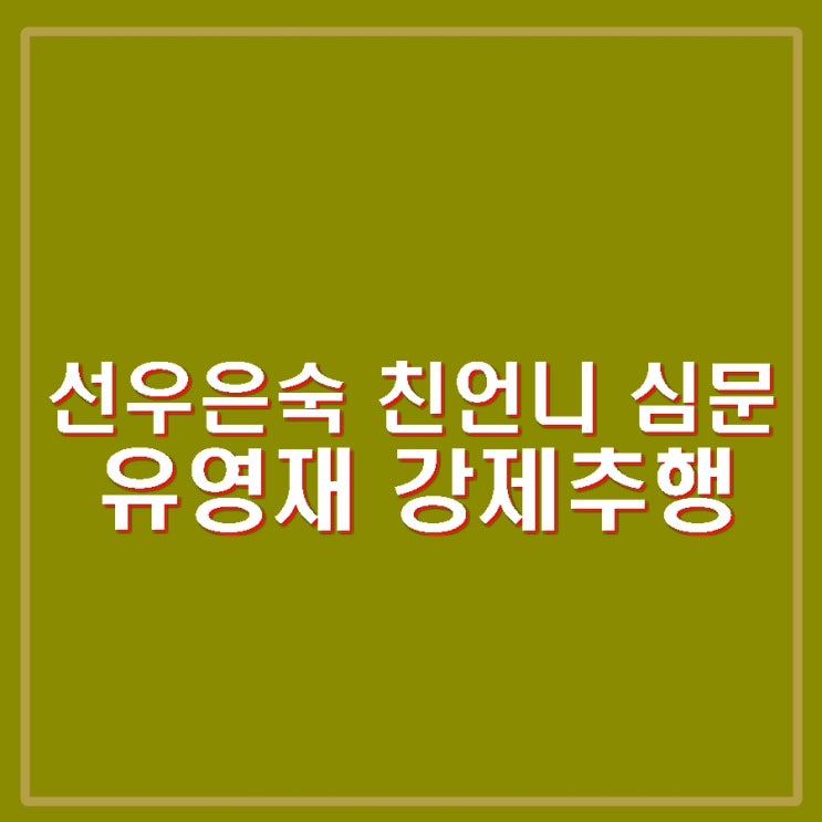 <b>선우은숙 친언니</b> 유영재 강제추행 증인 심문 "내 젖꼭지 비틀며... 