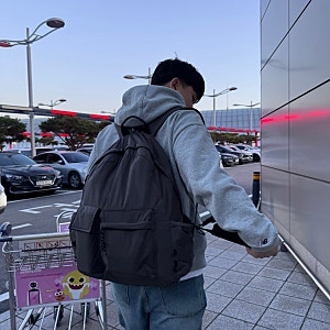 [CUSTOMELLOW 커스텀멜로우] Grey Nylon Backpack 그레이 나일론 백팩 | 보부상가방, 여행용 백팩 추천 ....