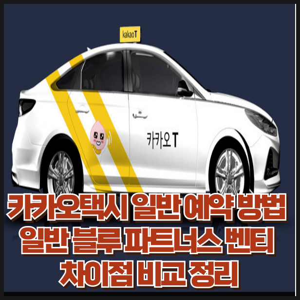 카카오택시 사용법 및 일반 블루 파트너스 벤티 차이점 비교 정리