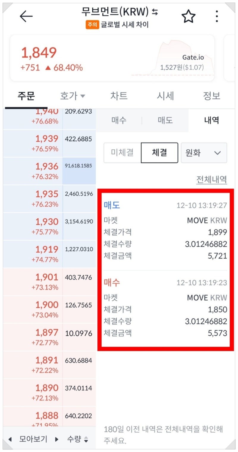 빗썸 무브먼트 코인 에어드랍 이벤트_매수 매도 참여 방법_1일차 거래 완료 : 네이버 블로그