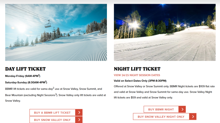  LA근교 빅베어 마운틴 리조트 스키장 티켓 구매한 후기 (Big Bear Mountain Resort)