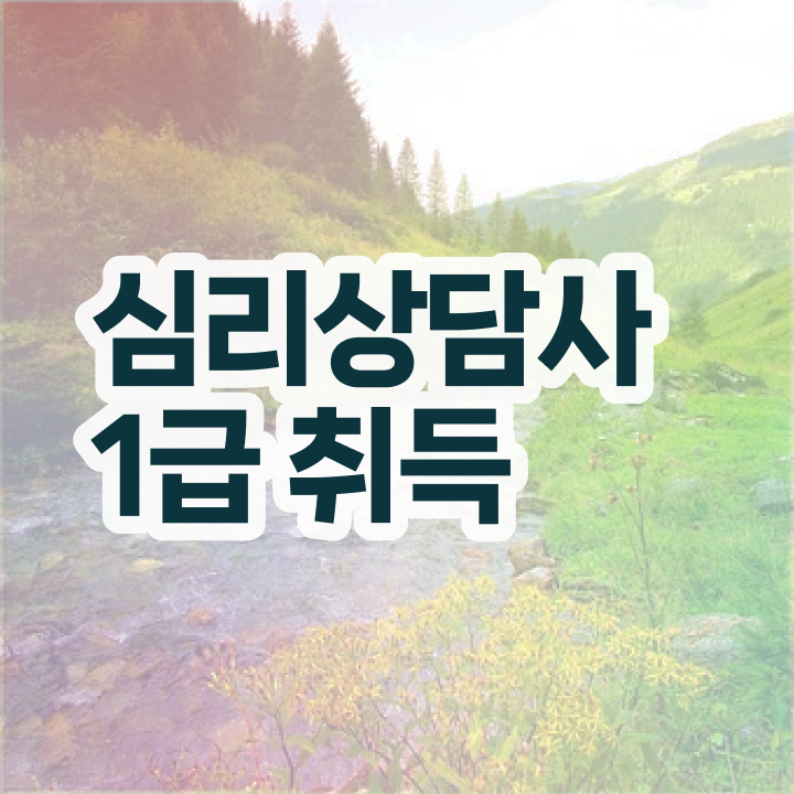  , 심리상담사 자격증 합격한 비법 핵심 정보