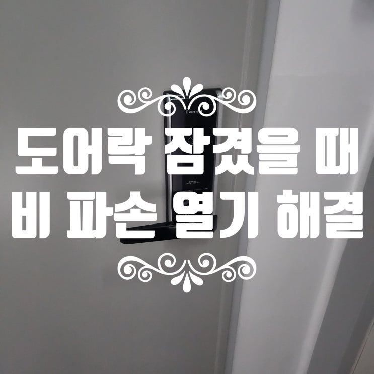  일산 에버넷 도어락 비밀번호 분실 문 안열릴때 잠겼을때 열기 교체 NO!