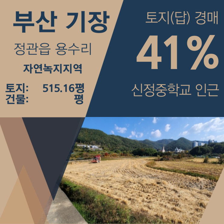 부산 기장군 정관읍 용수리 토지 경매 [41%_4억 9500]