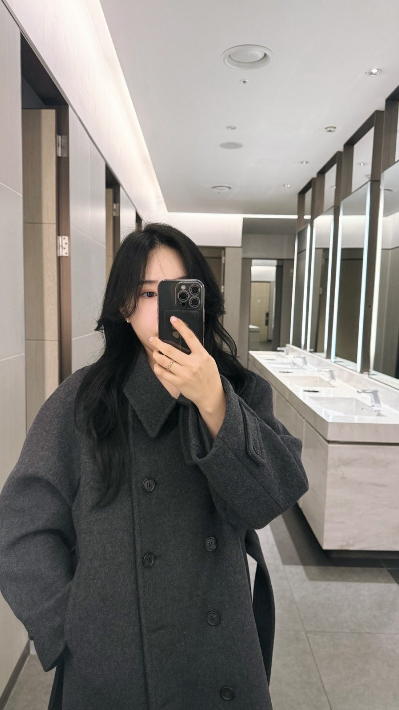 [킨더살몬 코트]Madison Double Coat Dark Gray Melange 후기/여자코트 추천