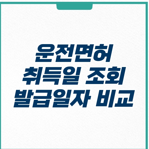  운전면허 취득일 조회 발급일자 비교