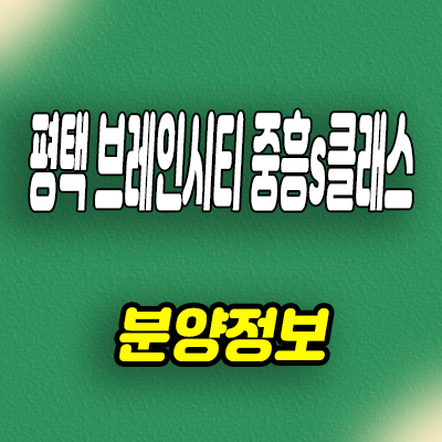  평택 장안동 중흥토건 미분양아파트 브레인시티 중흥S클래스 신축 줍줍 분양가