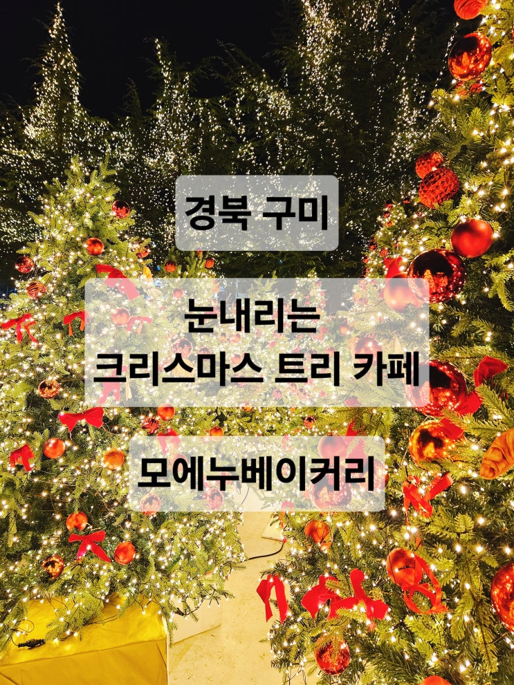  대구근교 경북 구미 눈내리는 크리스마스 트리 이쁜 대형 카페 평일방문후기  모에누베이커리