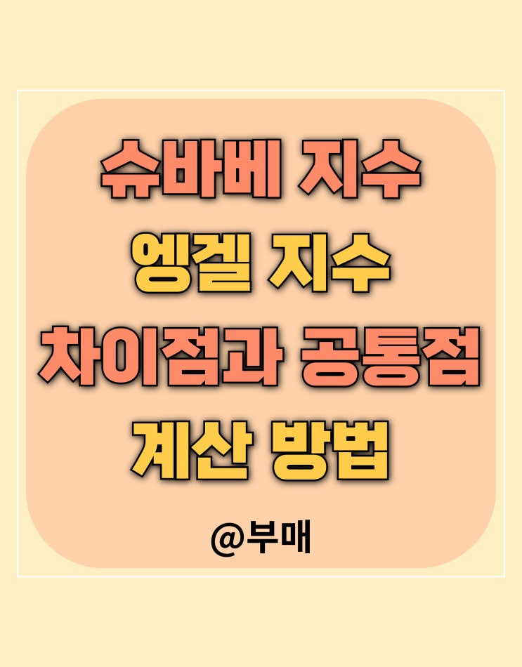  엥겔지수 슈바베 차이점