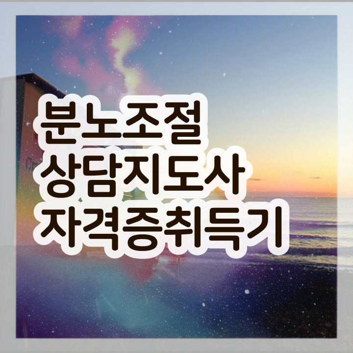  쉬운자격증추천 , 분노조절상담지도사 동영상 과정으로 단기간에 준비하는 전략
