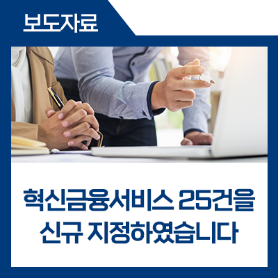 25개 신규 혁신금융서비스 지정, 혁신금융서비스 의미 및 결정결과 검토
