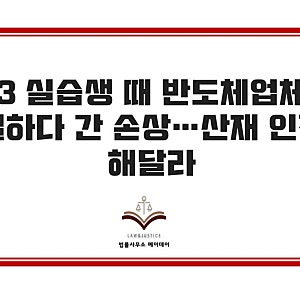 고3 실습생 때 반도체업체서 일하다 간 손상…산재 인정해달라-법률사무소메이데이 유재원 ....