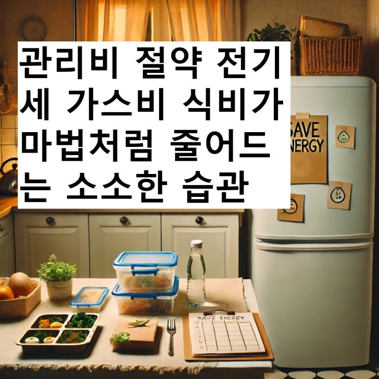  관리비 절약 전기세 가스비 식비가 마법처럼 줄어드는 소소한 습관