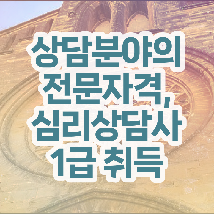  , 심리상담사 자격증 15일 만에 시험준비 요약해봤어요