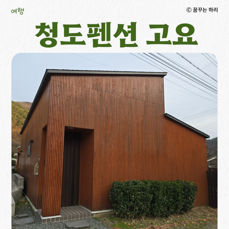  청도 촌캉스 가족 친구와 함께 하기 좋은 펜션 고요