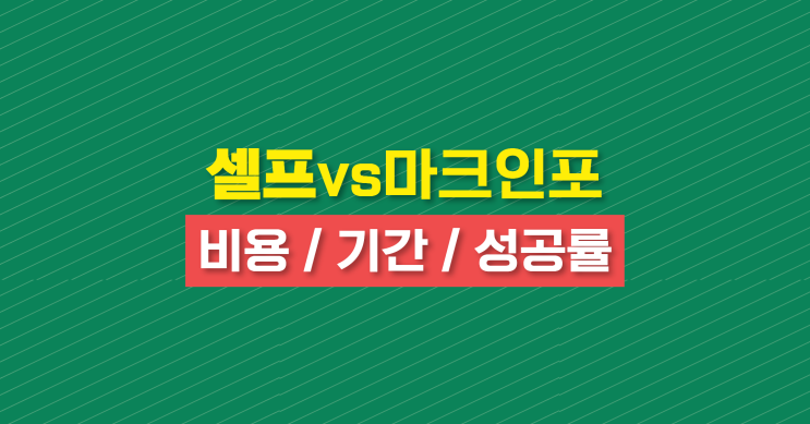  셀프 vs 마크인포 상표 등록비용 / 기간 / 성공률까지 전격 비교!