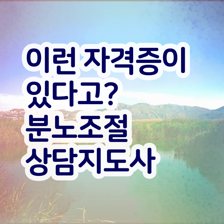  1급분노조절상담지도사전문학원추천 , 분노조절상담지도사자격증 간단하게 준비한 방법