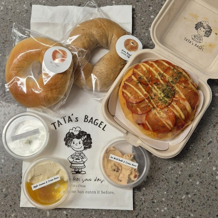  김해 베이커리 타타스 베이글 장유점 대파크림치즈 존맛탱