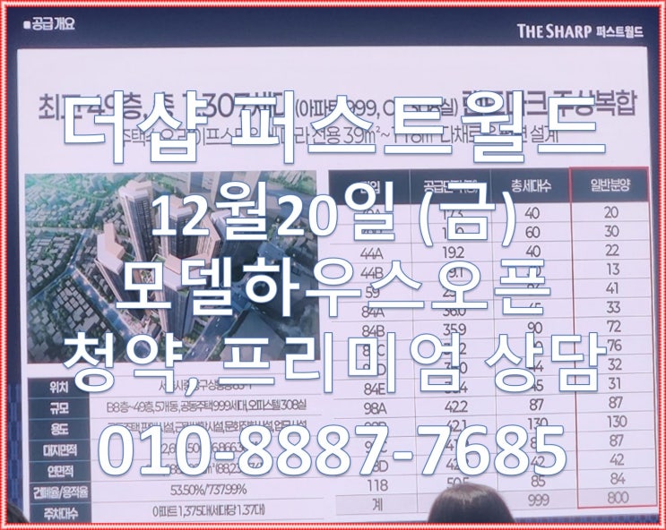  더샵 퍼스트월드 모집공고, 분양가, 평면도, 12월20일 모델하우스 오픈, 청약일정