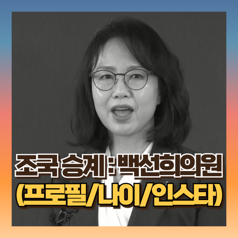 조국승계 : 백선희 의원 프로필 나이 인스타 공개
