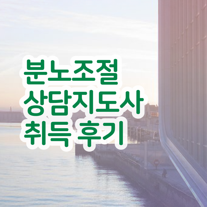  분노조절상담지도사2급전문교육원 분노조절상담지도사자격증 공부한 방법 , 빠르게 따는 법