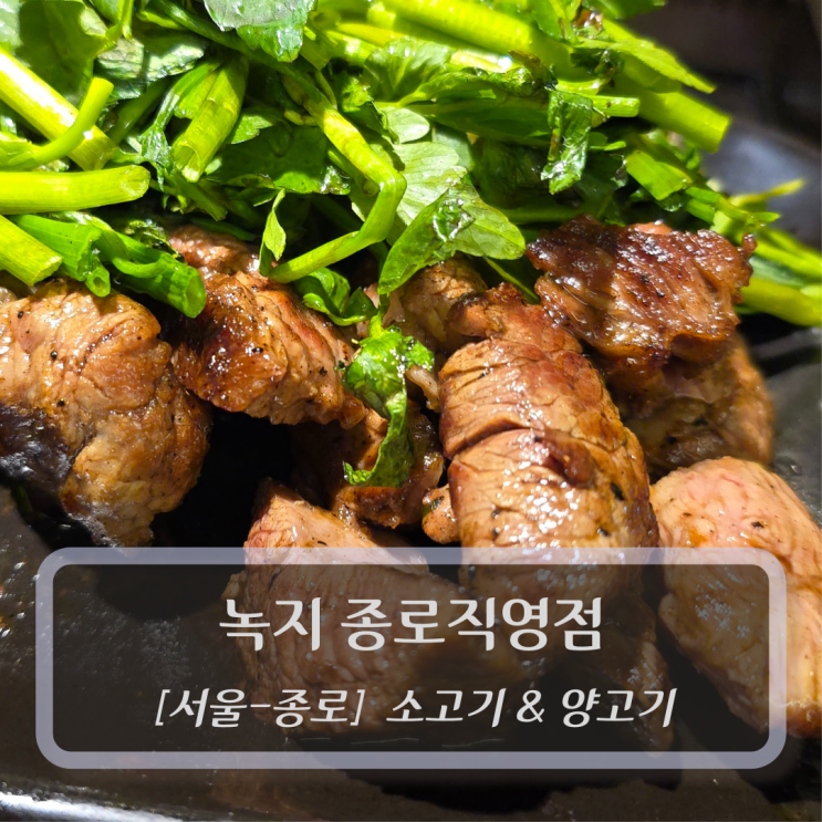  [서울-종로, 소고기-양고기] 녹지 종로직영점 - 종각역 소고기 양고기 맛집