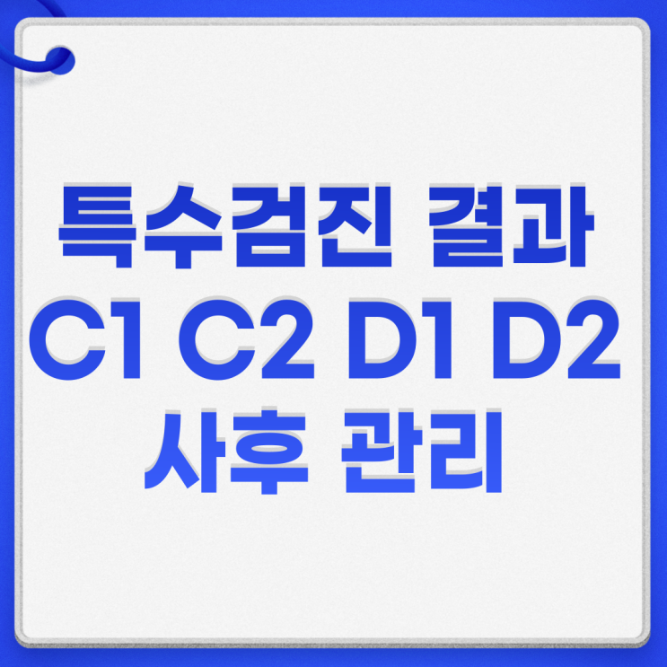  특수검진 결과 C1 C2 D1 D2 특수건강진단 사후관리