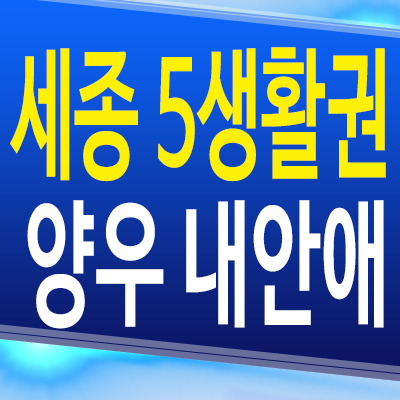  세종 합강동 양우내안애 신축 아파트 5생활권 스마트시티 오피스텔 상가 분양정보