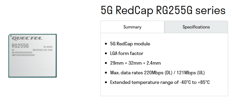  Quectel RG255G MediaTek RedCap: 5G의 새로운 가능성