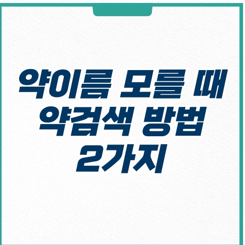 네이버 약검색 방법 알약 찾기 2가지