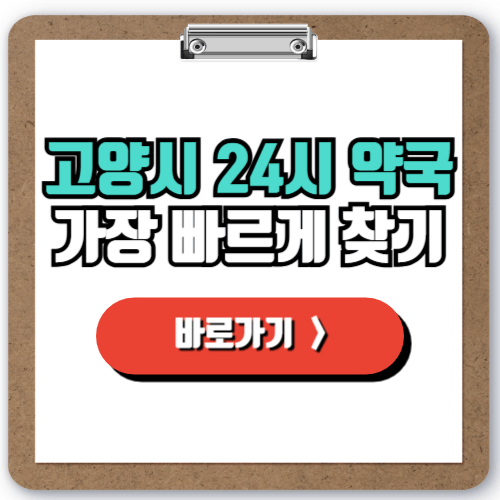  고양시 24시 약국 가장 빠르게 찾는 방법, 주말 공휴일도 걱정없이!