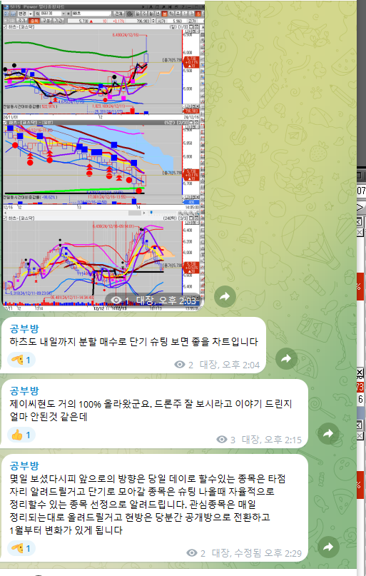  매매타점 공부하실분 들어오세요 텔레그램 공부방, LK삼양 케이씨에스 아톤