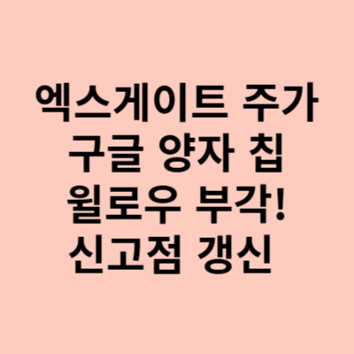  엑스게이트 주가, 구글 양자 칩 윌로우 관련주 부각! 신고점 갱신!