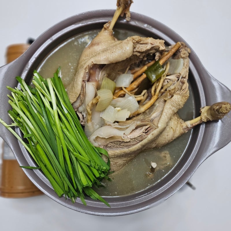 [집밥] 초간단 찹쌀 부추 오리백숙 만들기 레시피