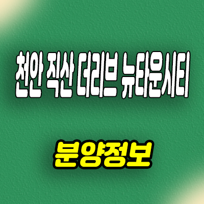  천안 서북구 신월리 신축아파트 직산역 더리브 뉴타운시티 지주택 조합원 공급