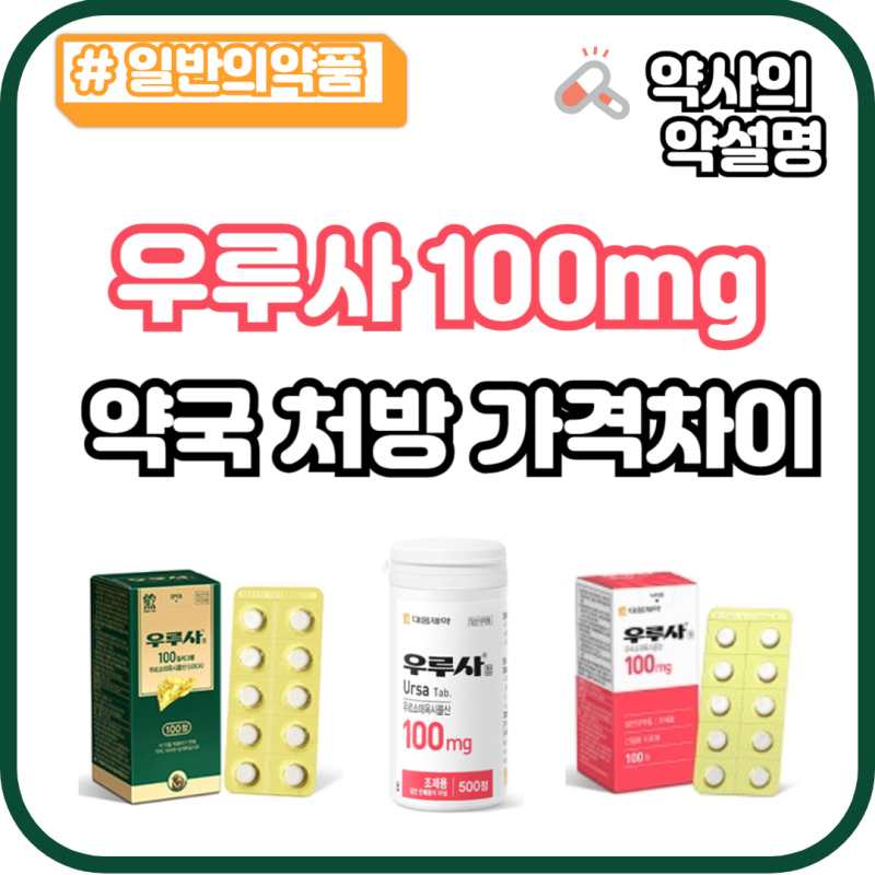 우루사 100mg 가격 약국 처방 차이 300정 500정