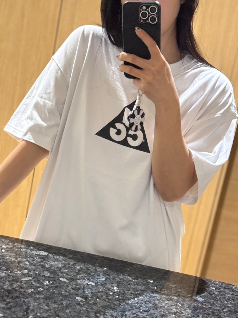 나이키 ACG 드라이핏 티셔츠 화이트 - 아시아 XL 사이즈 / ACG 남자 반팔 티 / ACG 레이어드 티