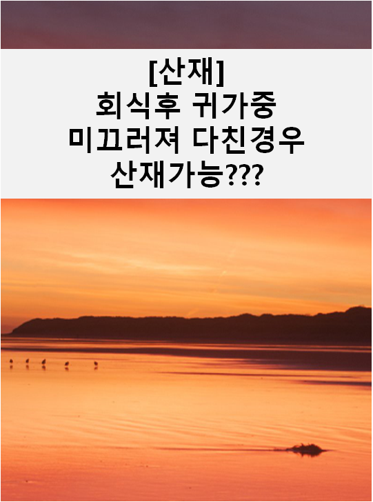  [업무상재해]회식후 귀가를 위해 버스정류장 가던 중 미끄러져 다친경우