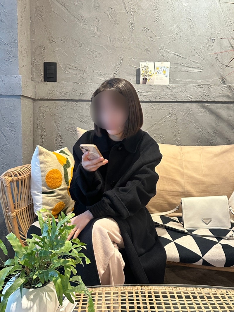 쥬크코트 ZOOC 아웃포켓 루즈핏 캐시미어 맥코트 키작녀 30만원대 롱코트
