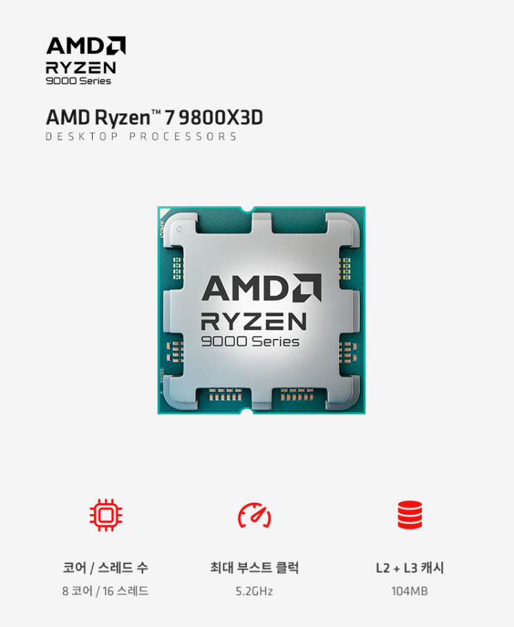  게이머들의 로망  AMD Ryzen7 9800X3D